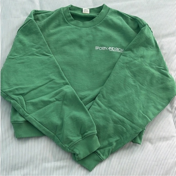 Sporty and Rich Green Cropped Crewneck Sweatshirt - Picture 8 of 13